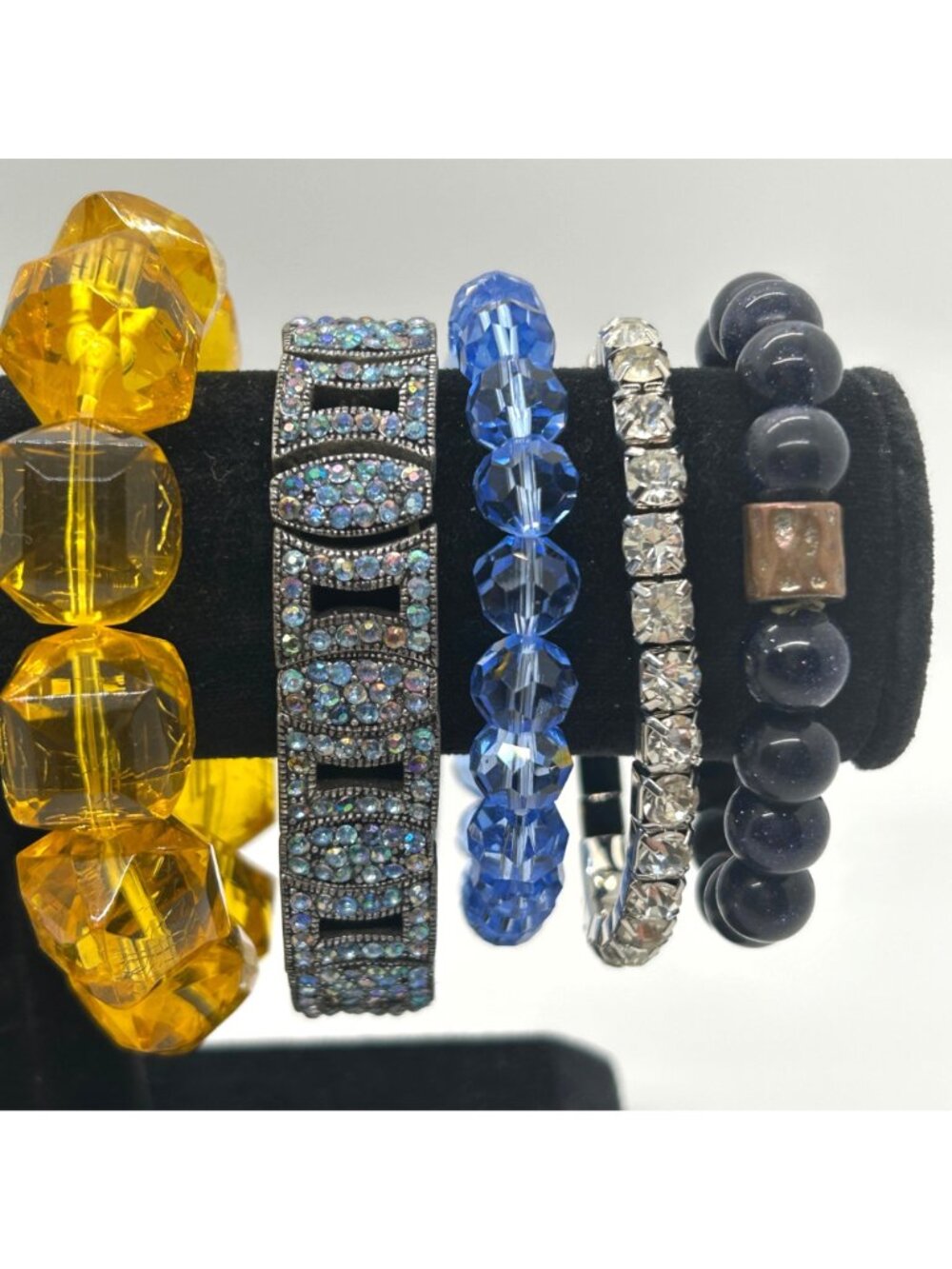Beaded Stretch Bracelets Lot 10 Rhinestone Boho Stackable Fashion Jewelry - Picture 8 of 16